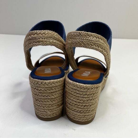 MIA Brittni Espadrille wedges blue white - 7.5 - Picture 8 of 12